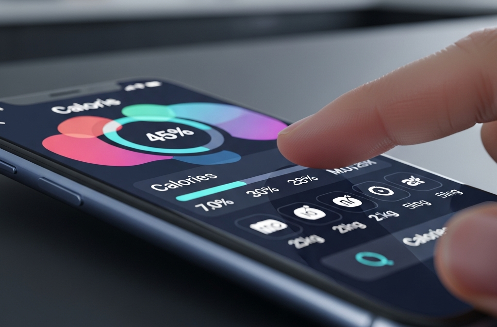 Person logging lunch in a calorie tracker in Greenville, NC while following a weight loss plan, best weight loss app