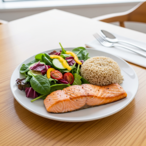 Plate method for weight loss meals in Greenville NC with protein vegetables and carbs