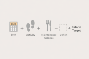 Simple TDEE and calorie target visual for setting a daily deficit